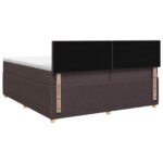 vidaXL Posteľ boxspring s matracom Tmavohnedá 200 x 200 cm Látka – Obrázok 9