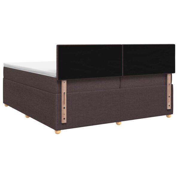 vidaXL Posteľ boxspring s matracom Tmavohnedá 200 x 200 cm Látka – Obrázok 9