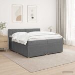 vidaXL Posteľ boxspring s matracom Tmavosivá 200 x 200 cm Látka