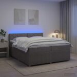 vidaXL Posteľ boxspring s matracom Sivohnedá 200 x 200 cm Látka