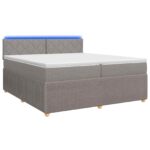 vidaXL Posteľ boxspring s matracom Sivohnedá 200 x 200 cm Látka – Obrázok 2