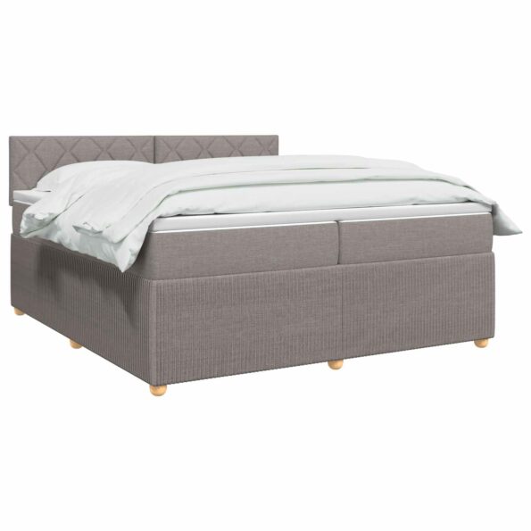 vidaXL Posteľ boxspring s matracom Sivohnedá 200 x 200 cm Látka – Obrázok 3