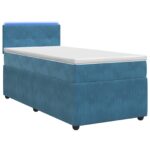 vidaXL Posteľ boxspring s matracom Modrá 80 x 200 cm Zamat – Obrázok 2