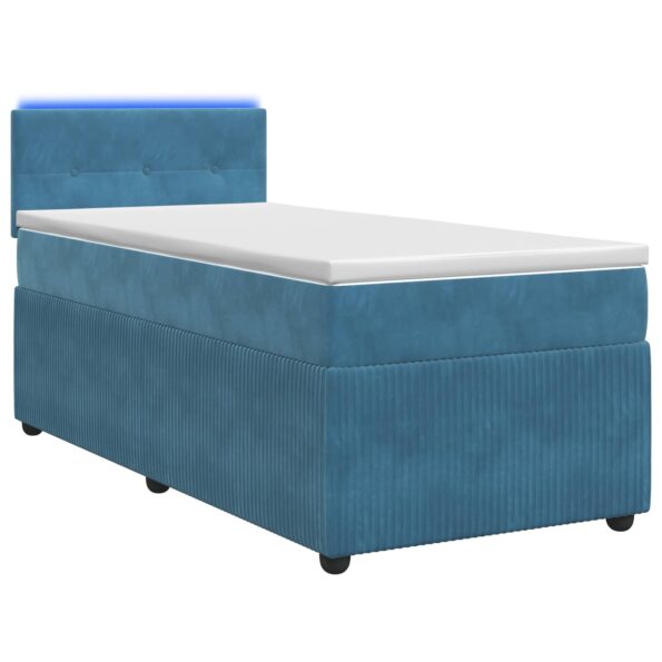 vidaXL Posteľ boxspring s matracom Modrá 80 x 200 cm Zamat – Obrázok 2