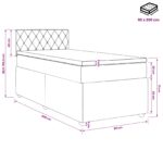 vidaXL Posteľ boxspring s matracom Ružová 90 x 200 cm Zamat – Obrázok 11