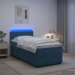 vidaXL Posteľ boxspring s matracom Modrá 90 x 200 cm Zamat – Obrázok 13