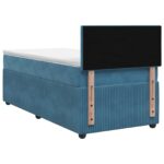 vidaXL Posteľ boxspring s matracom Modrá 90 x 200 cm Zamat – Obrázok 7