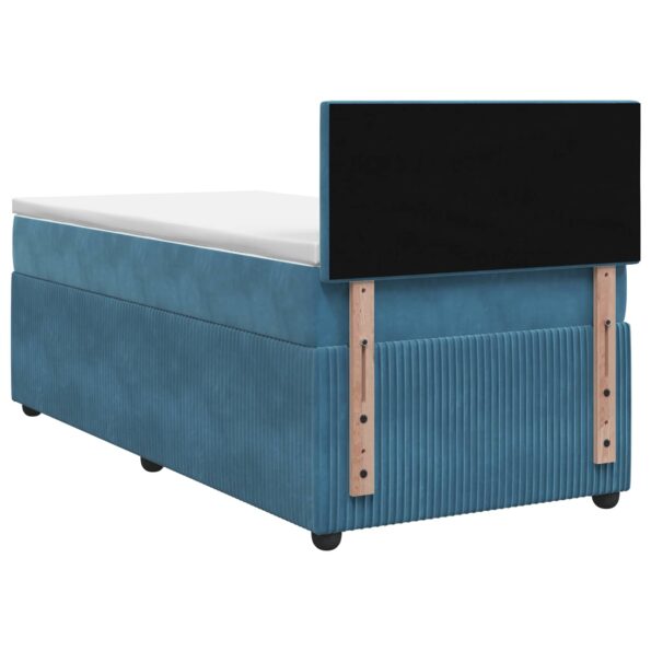 vidaXL Posteľ boxspring s matracom Modrá 90 x 200 cm Zamat – Obrázok 7