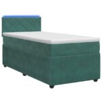 vidaXL Posteľ boxspring s matracom Tmavozelená 100 x 200 cm Zamat – Obrázok 2