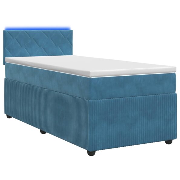 vidaXL Posteľ boxspring s matracom Modrá 100 x 200 cm Zamat – Obrázok 2