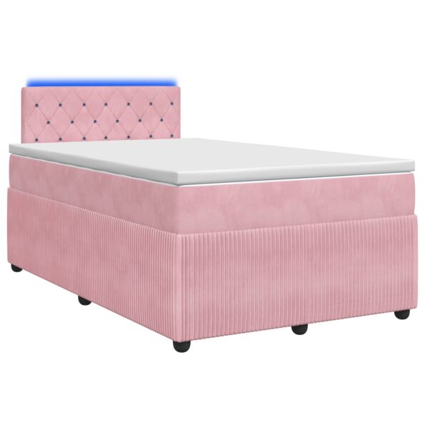 vidaXL Posteľ boxspring s matracom Ružová 120 x 190 cm Zamat – Obrázok 2