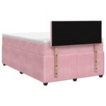 vidaXL Posteľ boxspring s matracom Ružová 120 x 190 cm Zamat – Obrázok 9