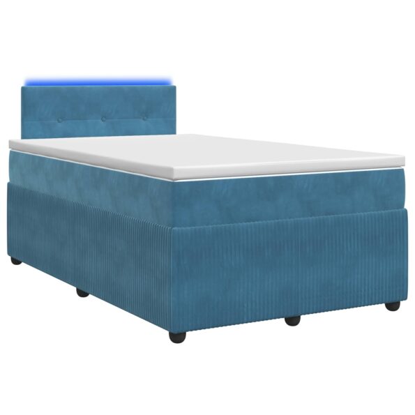 vidaXL Posteľ boxspring s matracom Modrá 120 x 190 cm Zamat – Obrázok 2