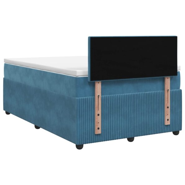 vidaXL Posteľ boxspring s matracom Modrá 120 x 190 cm Zamat – Obrázok 9
