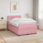 vidaXL Posteľ boxspring s matracom Ružová 120 x 190 cm Zamat