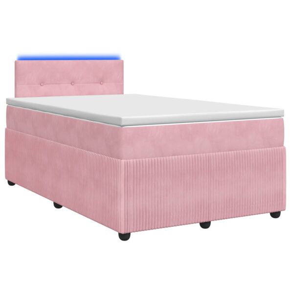 vidaXL Posteľ boxspring s matracom Ružová 120 x 190 cm Zamat – Obrázok 2