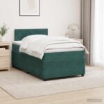 vidaXL Posteľ boxspring s matracom Tmavozelená 120 x 190 cm Zamat