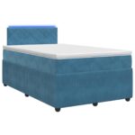 vidaXL Posteľ boxspring s matracom Modrá 120 x 190 cm Zamat – Obrázok 2