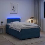 vidaXL Posteľ boxspring s matracom Modrá 120 x 200 cm Zamat
