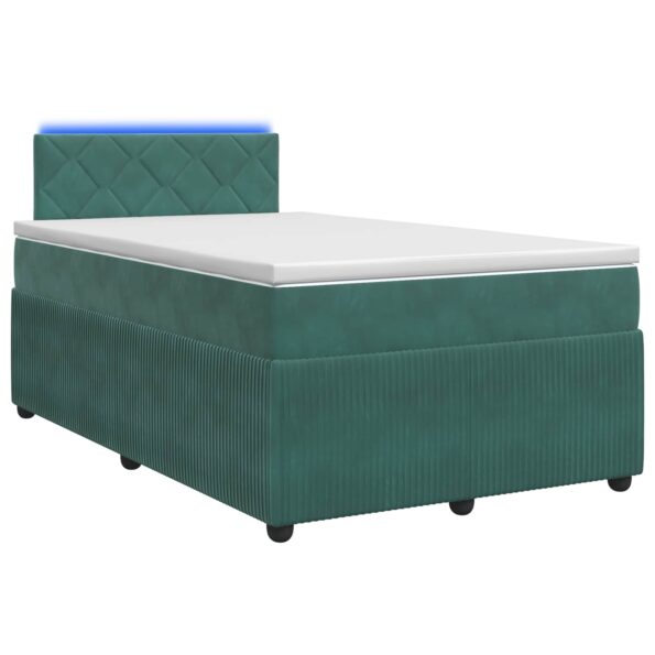 vidaXL Posteľ boxspring s matracom Tmavozelená 120 x 200 cm Zamat – Obrázok 2