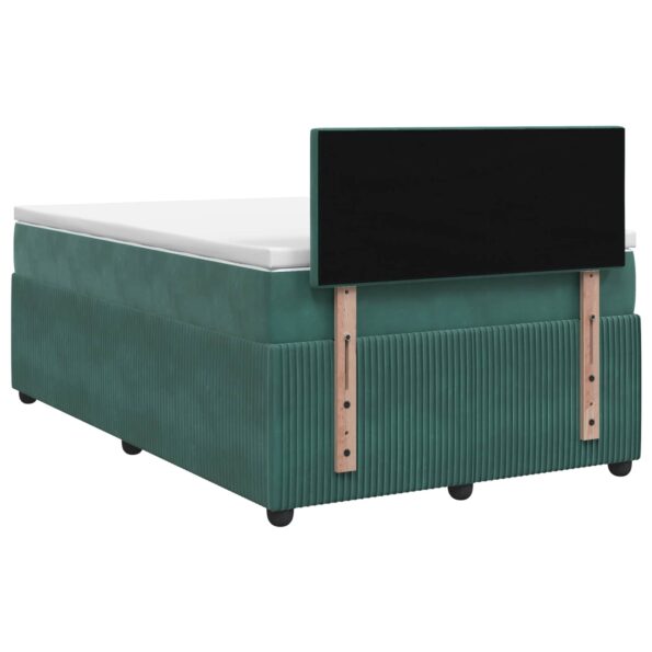 vidaXL Posteľ boxspring s matracom Tmavozelená 120 x 200 cm Zamat – Obrázok 9