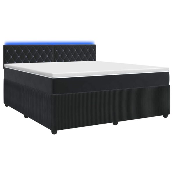 vidaXL Posteľ boxspring s matracom Čierna 160 x 200 cm Zamat – Obrázok 2