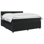 vidaXL Posteľ boxspring s matracom Čierna 160 x 200 cm Zamat – Obrázok 3