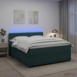 vidaXL Posteľ boxspring s matracom Tmavozelená 180 x 200 cm Zamat
