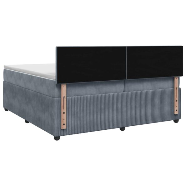 vidaXL Posteľ boxspring s matracom Tmavosivá 200 x 200 cm Zamat – Obrázok 9