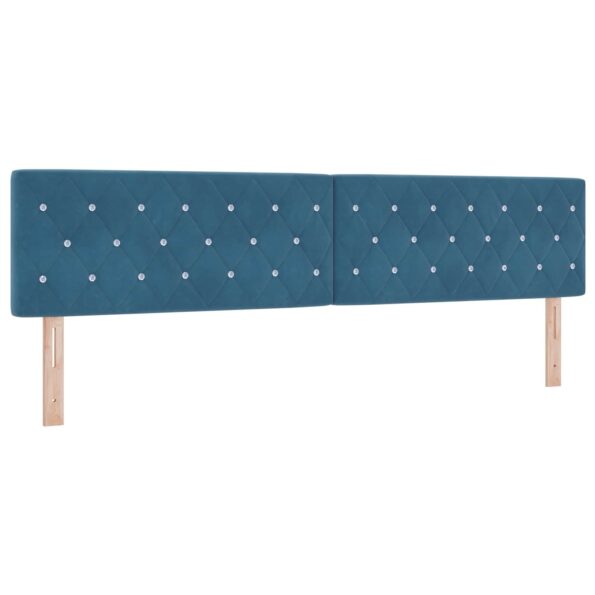 vidaXL Posteľ boxspring s matracom Modrá 200 x 200 cm Zamat – Obrázok 5
