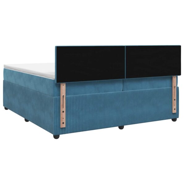 vidaXL Posteľ boxspring s matracom Modrá 200 x 200 cm Zamat – Obrázok 9