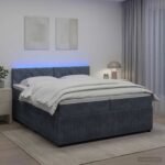 vidaXL Posteľ boxspring s matracom Tmavosivá 200 x 200 cm Zamat