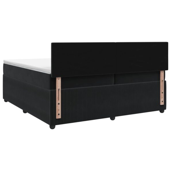 vidaXL Posteľ boxspring s matracom Čierna 200 x 200 cm Zamat – Obrázok 9