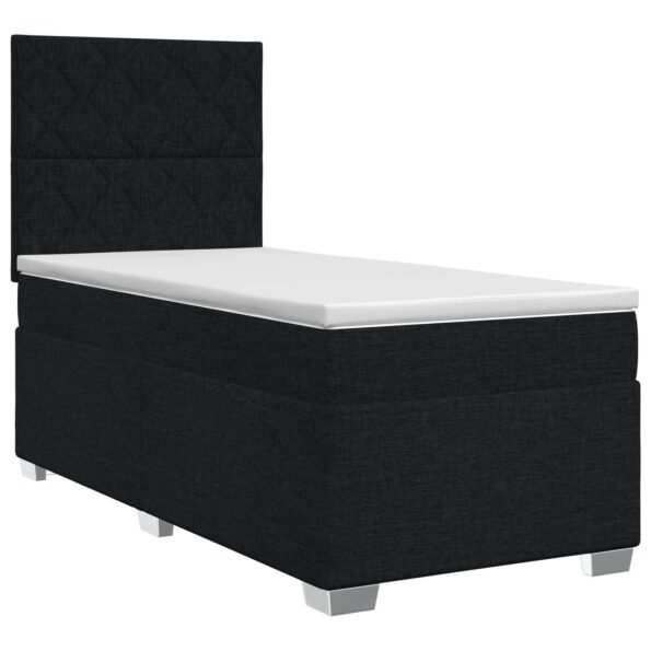 vidaXL Posteľ boxspring s matracom Čierna 90 x 190 cm Látka – Obrázok 2