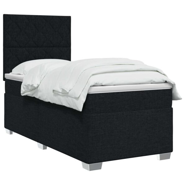 vidaXL Posteľ boxspring s matracom Čierna 90 x 190 cm Látka – Obrázok 3