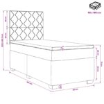vidaXL Posteľ boxspring s matracom Krémová 90 x 190 cm Látka – Obrázok 11