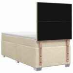 vidaXL Posteľ boxspring s matracom Krémová 90 x 190 cm Látka – Obrázok 8