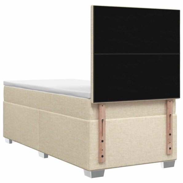 vidaXL Posteľ boxspring s matracom Krémová 90 x 190 cm Látka – Obrázok 8