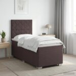 vidaXL Posteľ boxspring s matracom Tmavohnedá 90 x 200 cm Látka
