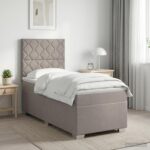 vidaXL Posteľ boxspring s matracom Sivohnedá 90 x 200 cm Látka