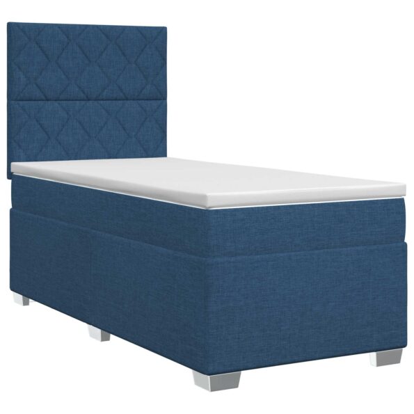 vidaXL Posteľ boxspring s matracom Modrá 90 x 200 cm Látka – Obrázok 2