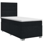 vidaXL Posteľ boxspring s matracom Čierna 100 x 200 cm Látka – Obrázok 2