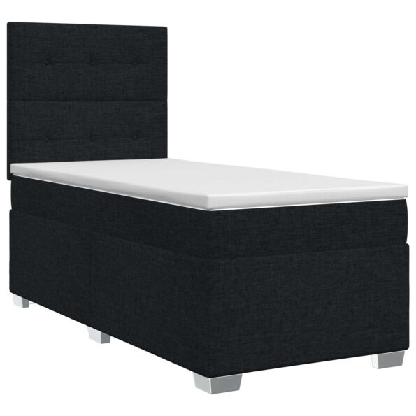 vidaXL Posteľ boxspring s matracom Čierna 100 x 200 cm Látka – Obrázok 2