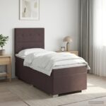 vidaXL Posteľ boxspring s matracom Tmavohnedá 100 x 200 cm Látka