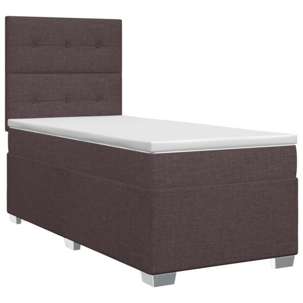 vidaXL Posteľ boxspring s matracom Tmavohnedá 100 x 200 cm Látka – Obrázok 2