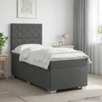 vidaXL Posteľ boxspring s matracom Tmavosivá 100 x 200 cm Látka