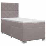 vidaXL Posteľ boxspring s matracom Sivohnedá 100 x 200 cm Látka – Obrázok 2