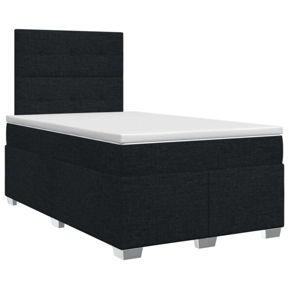 vidaXL Posteľ boxspring s matracom Čierna 120 x 190 cm Látka – Obrázok 2