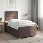 vidaXL Posteľ boxspring s matracom Tmavohnedá 120 x 190 cm Látka