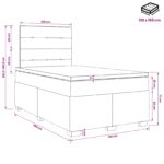 vidaXL Posteľ boxspring s matracom Tmavohnedá 120 x 190 cm Látka – Obrázok 11